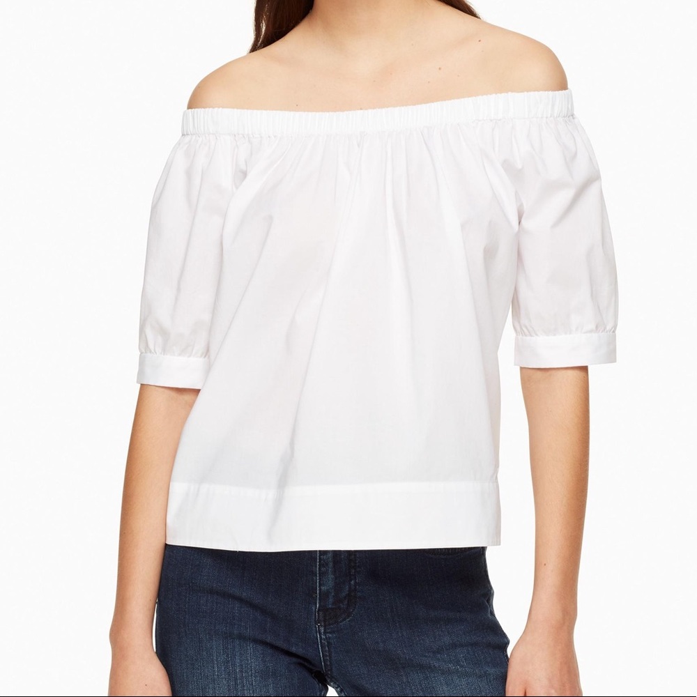 Kate Spade Poplin Off The Shoulder Top